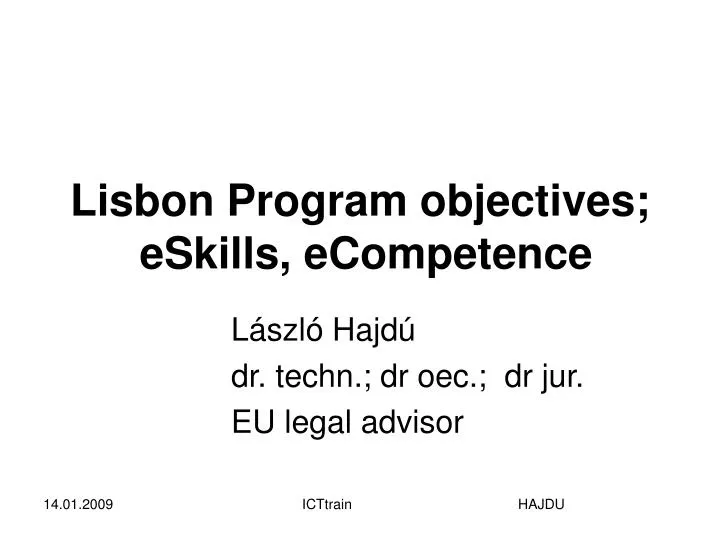 lisbon program objectives eskills ecompetence