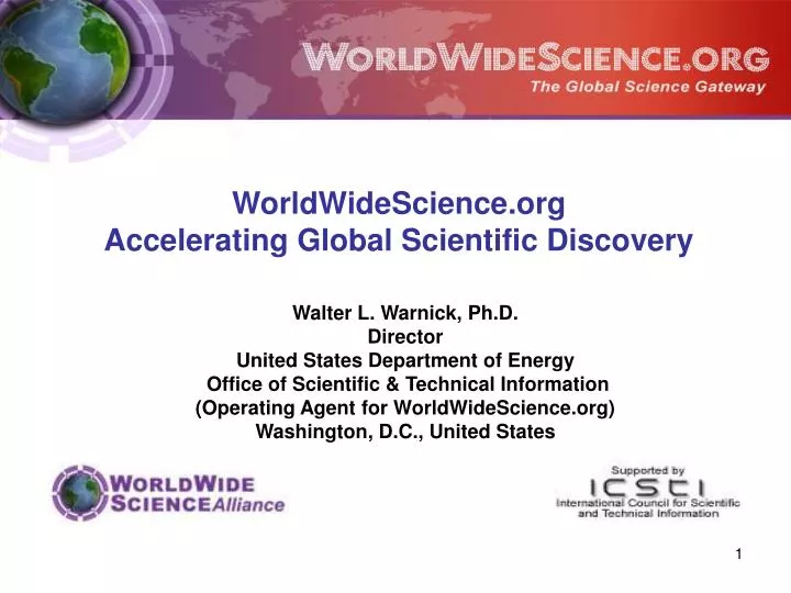 worldwidescience org accelerating global scientific discovery