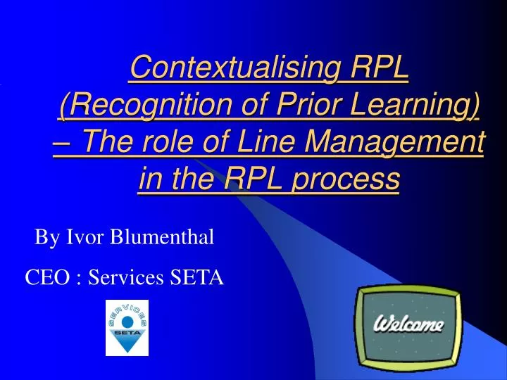 contextualising rpl recognition of prior learning the role of line management in the rpl process