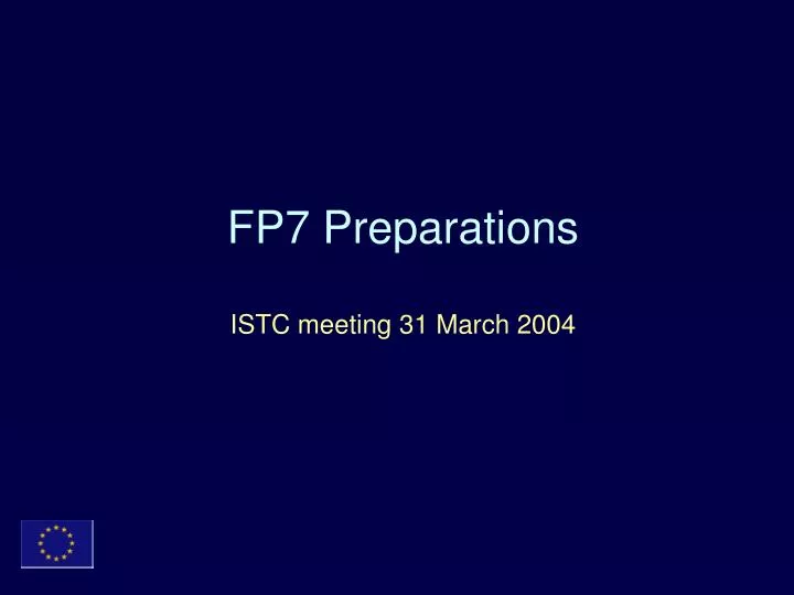 fp7 preparations istc meeting 31 march 2004