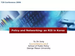 Policy and Networking: an RIS in Korea