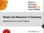 Study and Research in Germany - slide 1