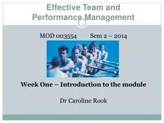 Effective Team and Performance Management