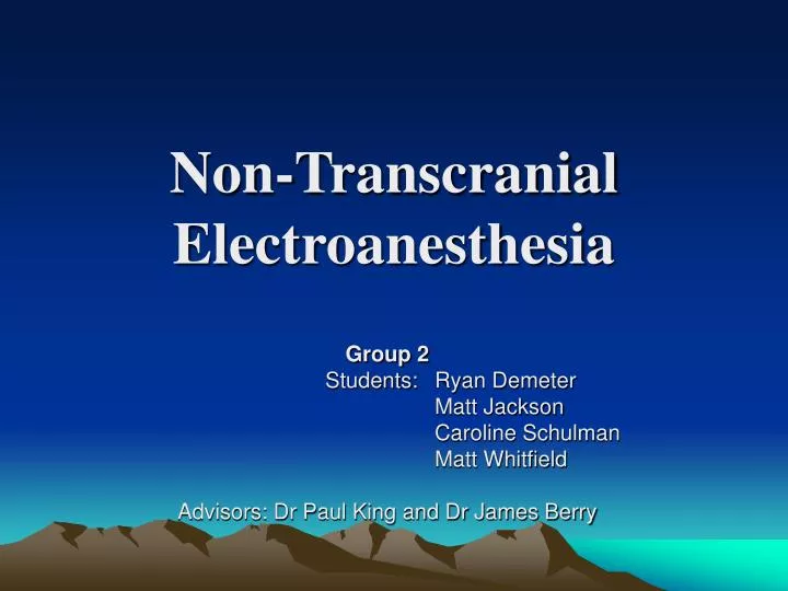 non transcranial electroanesthesia