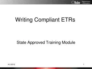 Writing Compliant ETRs
