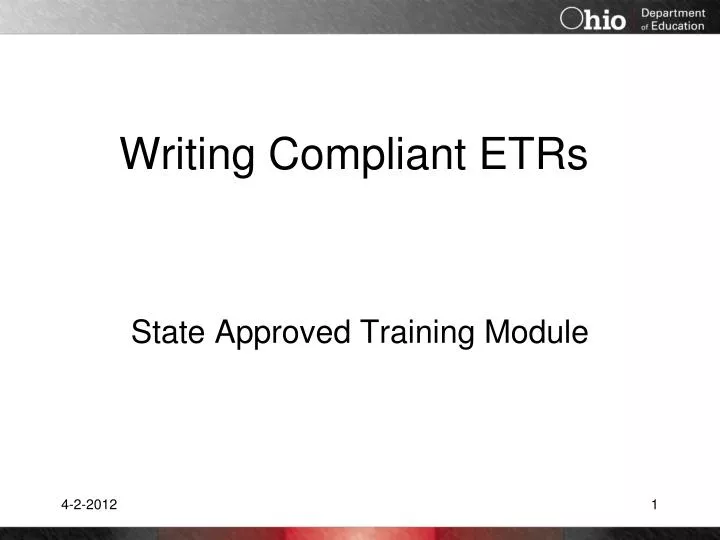 writing compliant etrs