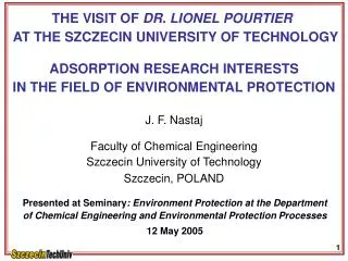 THE VISIT OF DR. LIONEL POURTIER AT THE SZCZECIN UNIVERSITY OF TECHNOLOGY