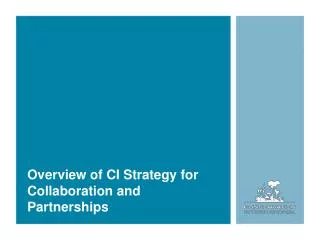 Overview of CI Strategy for Collaboration and Partnerships