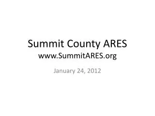 Summit County ARES SummitARES