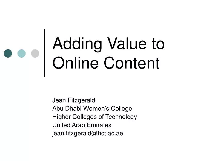 adding value to online content