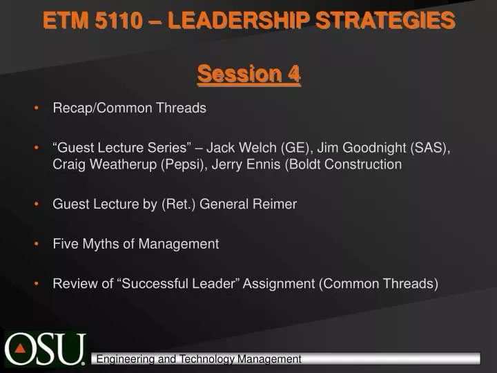 etm 5110 leadership strategies session 4