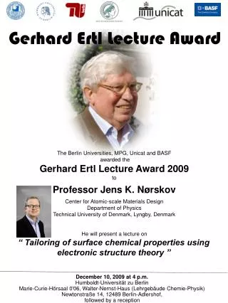 Gerhard Ertl Lecture Award
