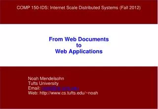 From Web Documents to Web Applications
