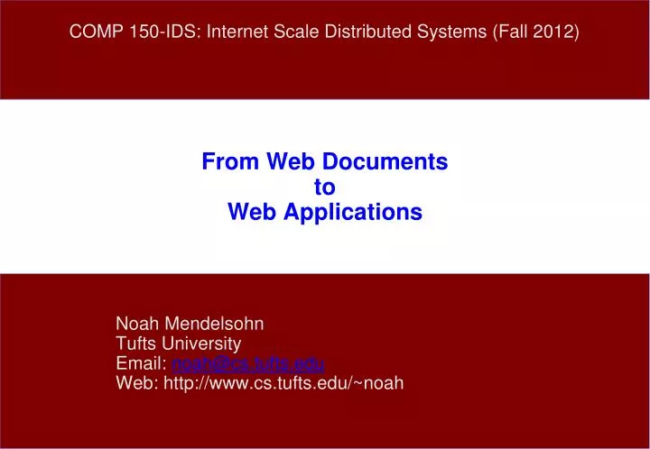 from web documents to web applications