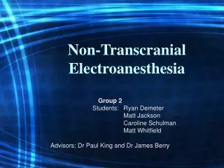 Non-Transcranial Electroanesthesia