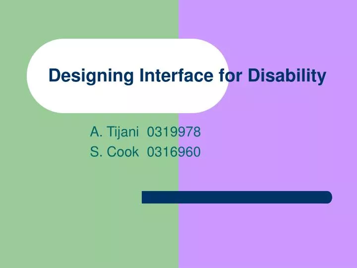 designing interface for disability