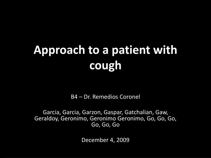 approach to a patient with cough