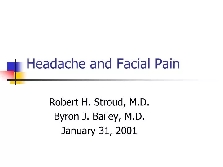 headache and facial pain