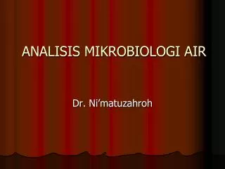 analisis mikrobiologi air