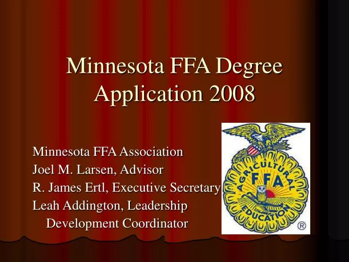 minnesota ffa degree application 2008