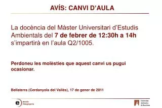 av s canvi d aula
