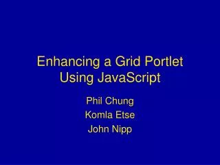 Enhancing a Grid Portlet Using JavaScript