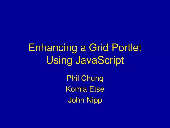 enhancing a grid portlet using javascript