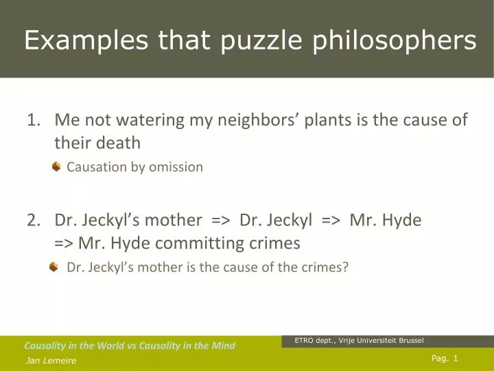 examples that puzzle philosophers