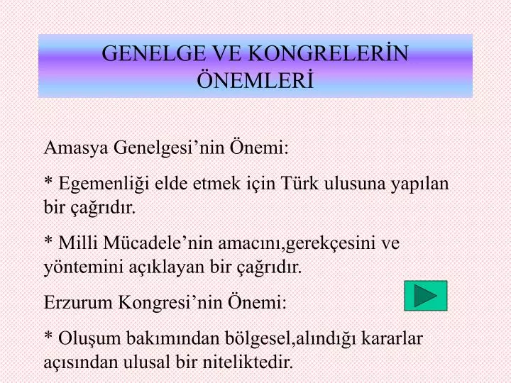 genelge ve kongreler n nemler