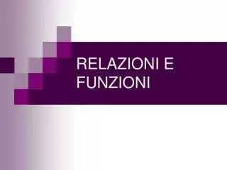relazioni e funzioni