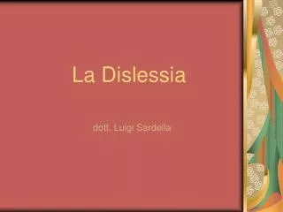 la dislessia