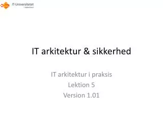 it arkitektur sikkerhed