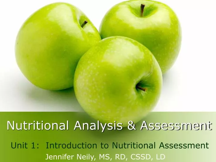 nutritional analysis assessment
