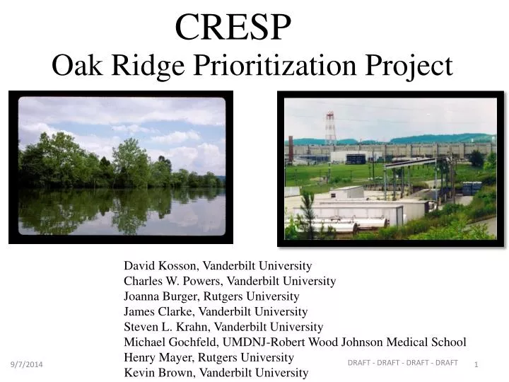 oak ridge prioritization project