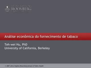 an lise econ mica do fornecimento de tabaco