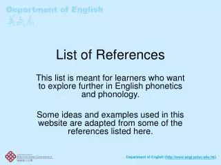 List of References