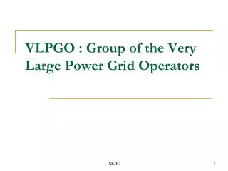 VLPGO : Group of the Very Large Power Grid Operators
