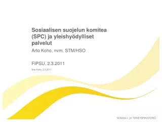 sosiaalisen suojelun komitea spc ja yleishy dylliset palvelut