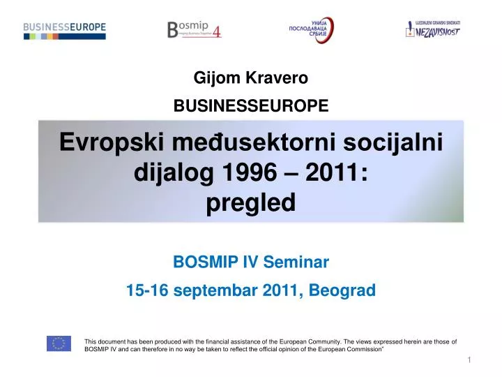 evropski me usektorni socijalni dijalog 1996 2011 pregled