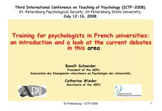 Training for psychologists in French universities: