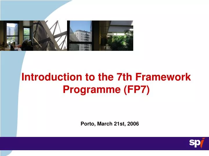 introduction to the 7th framework programme fp7