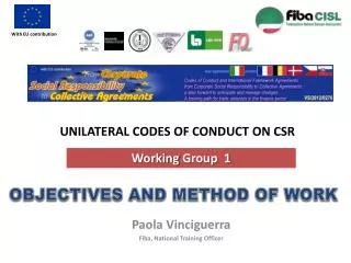 UNILATERAL CODES OF CONDUCT ON CSR