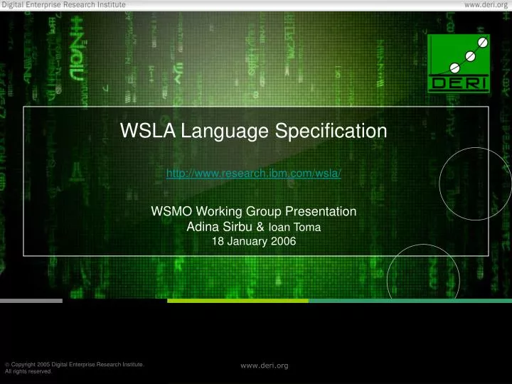 wsla language specification http www research ibm com wsla