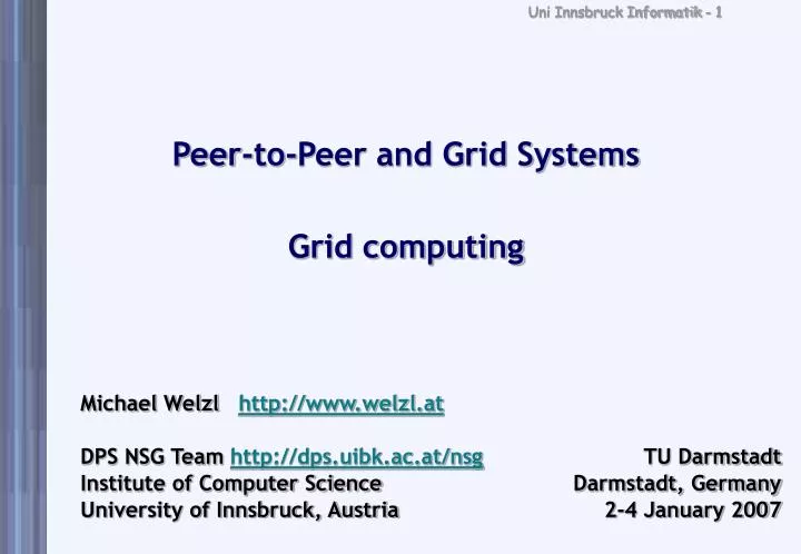 peer to peer and grid systems grid computing