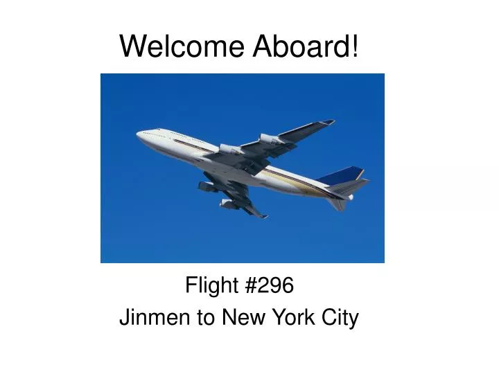 welcome aboard