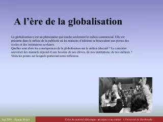 a l re de la globalisation