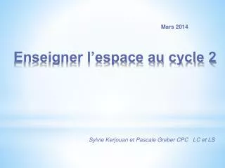 enseigner l espace au cycle 2