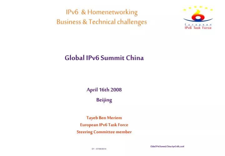 ipv6 homenetworking business technical challenges