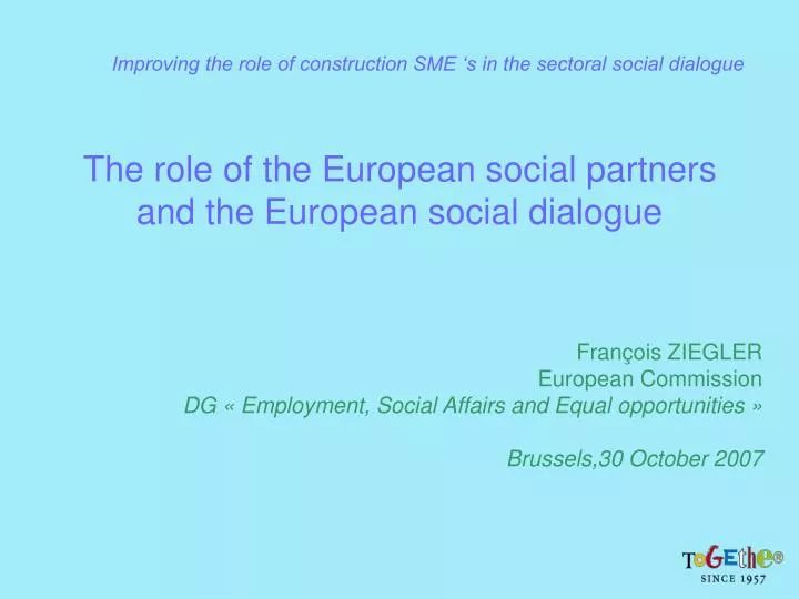 the role of the european social partners and the european social dialogue