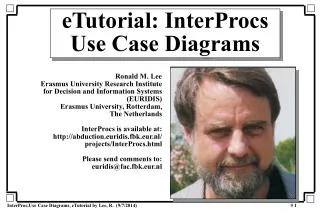 eTutorial: InterProcs Use Case Diagrams
